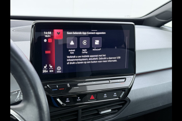 Volkswagen ID.3 First Max 62kWh SOH 91% Ergo Active Elek.Stoelen Panoramadak Adap.Cruise Camera Navi Ecc Keyless Advanced Head-Up Matrix-Led Lmv 20" Stuur+Stoelverwarming Led-a-licht dynamisch Apple Carplay/Android Auto Dodehoek detector Dealeronderhouden 1e Eigenaar Origineel Nederlandse Auto