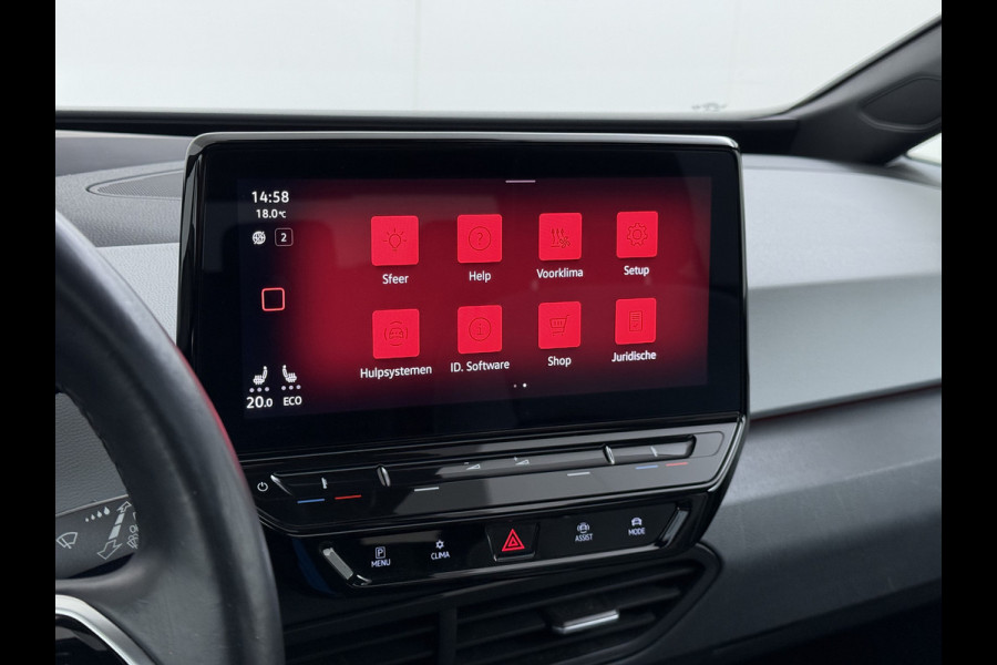 Volkswagen ID.3 First Max 62kWh SOH 91% Ergo Active Elek.Stoelen Panoramadak Adap.Cruise Camera Navi Ecc Keyless Advanced Head-Up Matrix-Led Lmv 20" Stuur+Stoelverwarming Led-a-licht dynamisch Apple Carplay/Android Auto Dodehoek detector Dealeronderhouden 1e Eigenaar Origineel Nederlandse Auto