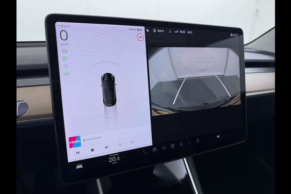 Tesla Model 3 RWD SR plus 325PK Trekhaak Lmv 18" AutoPilot Leder Panoramadak Adaptive-Cruise Camera's Elektr.-Stuur+Stoelen+Spiegels+Geheugen+ Navi LED DAB Keyless One-Pedal-Drive SOH 82% 1.000Kg Trekgewicht 1e Eigenaar Origineel Nederlandse Auto Fabrieksgarantie op Accu en Motor tot 10-12-2027/160.000km
