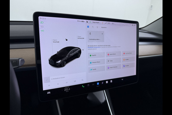 Tesla Model 3 RWD SR plus 325PK Trekhaak Lmv 18" AutoPilot Leder Panoramadak Adaptive-Cruise Camera's Elektr.-Stuur+Stoelen+Spiegels+Geheugen+ Navi LED DAB Keyless One-Pedal-Drive SOH 82% 1.000Kg Trekgewicht 1e Eigenaar Origineel Nederlandse Auto Fabrieksgarantie op Accu en Motor tot 10-12-2027/160.000km