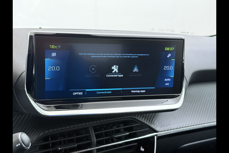 Peugeot e-208 EV 50kWh SOH 90% Navi Ecc 360°Camera Stoelverwarming Adap.Cruise Control Apple Carplay/Android Auto Allure Draadloze Lader DAB+ Keyless Led Privacy Glas Rijstrooksensor Verkeersbord detectie Origineel Nederlandse Auto