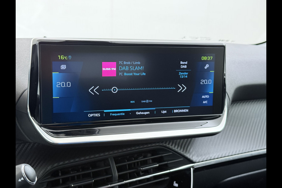 Peugeot e-208 EV 50kWh SOH 90% Navi Ecc 360°Camera Stoelverwarming Adap.Cruise Control Apple Carplay/Android Auto Allure Draadloze Lader DAB+ Keyless Led Privacy Glas Rijstrooksensor Verkeersbord detectie Origineel Nederlandse Auto