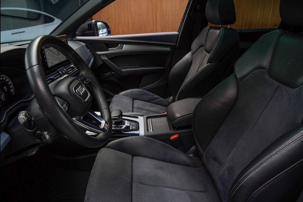 Audi Q5 55 TFSI e PlugIn S-Line Panodak Virtual Leer B&O PDC Navi Elektra. achterklep Leer Climate voor en achter 360° Zwarte binnenhemel Camera 20” LM velgen BTW auto
