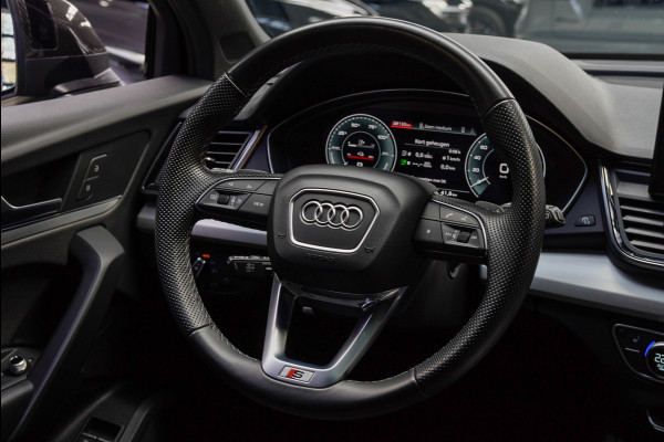 Audi Q5 55 TFSI e PlugIn S-Line Panodak Virtual Leer B&O PDC Navi Elektra. achterklep Leer Climate voor en achter 360° Zwarte binnenhemel Camera 20” LM velgen BTW auto