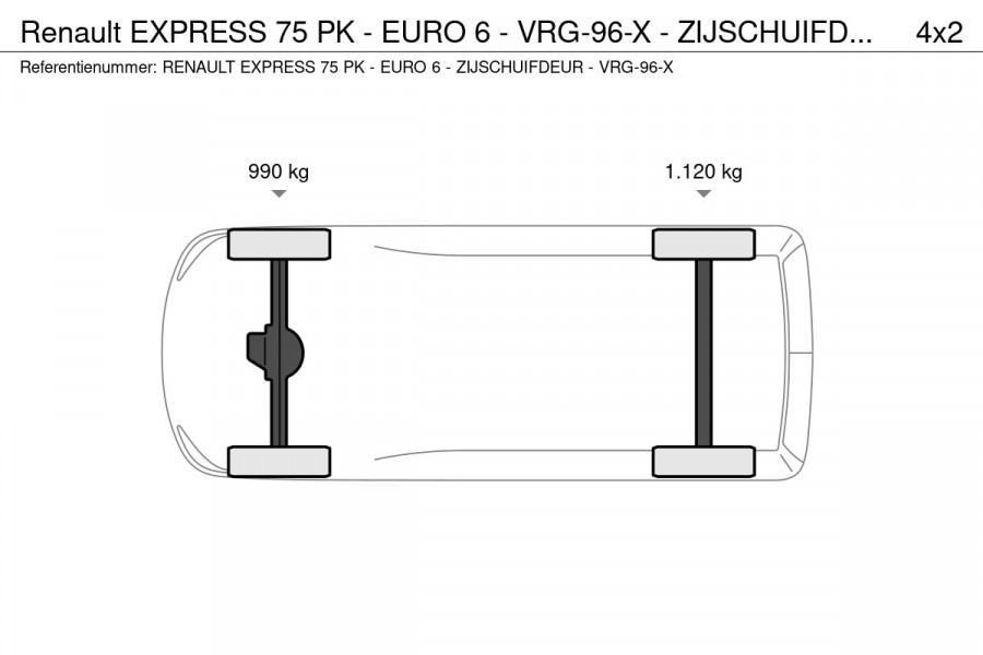 Renault Express 75 PK - EURO 6 - VRG-96-X - ZIJSCHUIFDEUR