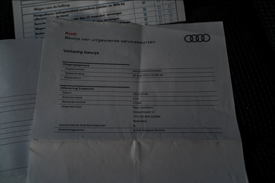 Audi Q7 55 TFSI e quattro Pro Line S | SOH 98,2% | Dubbel S-line | Elektrisch trekhaak | Luchtvering | Camera | Audi Pre Sense
