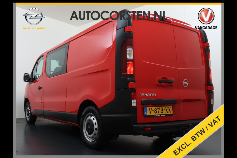 Opel Vivaro D126PK Dubbele Cabine 5-Persoons L2H1 Euro 6 Trekhaak Camera Navi Airco Cruise Control Pdc 1.6CDTI Betonplex Vloer Schuifdeur Achterdeuren Regen-Lichtsensor 1e Eigenaar Origineel Nederlandse Auto Dealeronderhouden 2.000kg trekvermogen