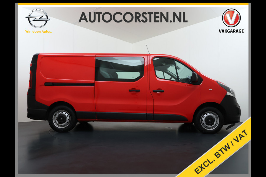 Opel Vivaro D126PK Dubbele Cabine 5-Persoons L2H1 Euro 6 Trekhaak Camera Navi Airco Cruise Control Pdc 1.6CDTI Betonplex Vloer Schuifdeur Achterdeuren Regen-Lichtsensor 1e Eigenaar Origineel Nederlandse Auto Dealeronderhouden 2.000kg trekvermogen