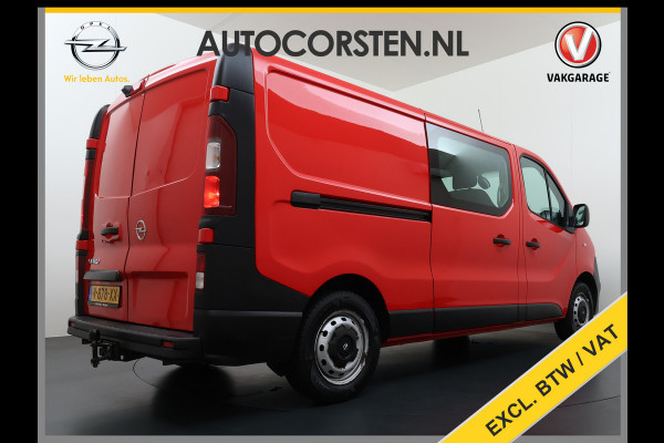 Opel Vivaro D126PK Dubbele Cabine 5-Persoons L2H1 Euro 6 Trekhaak Camera Navi Airco Cruise Control Pdc 1.6CDTI Betonplex Vloer Schuifdeur Achterdeuren Regen-Lichtsensor 1e Eigenaar Origineel Nederlandse Auto Dealeronderhouden 2.000kg trekvermogen
