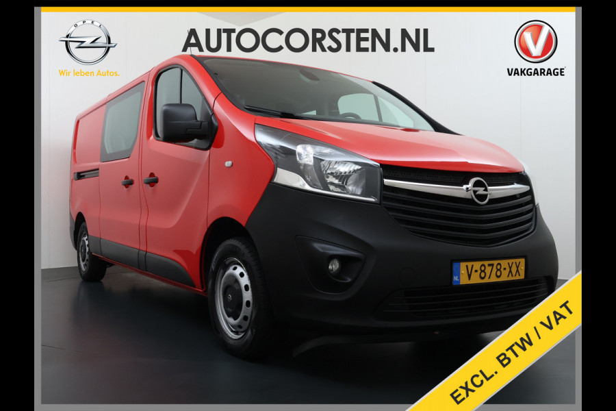 Opel Vivaro D126PK Dubbele Cabine 5-Persoons L2H1 Euro 6 Trekhaak Camera Navi Airco Cruise Control Pdc 1.6CDTI Betonplex Vloer Schuifdeur Achterdeuren Regen-Lichtsensor 1e Eigenaar Origineel Nederlandse Auto Dealeronderhouden 2.000kg trekvermogen