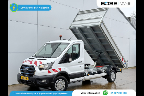 Ford E-Transit 68kWh Kipper Elektrisch 75kWh 334KM WLTP Snelladen Tipper Benne Climate Control Cruise Control Apple Carplay Stoelverwarming Navigatie Camera