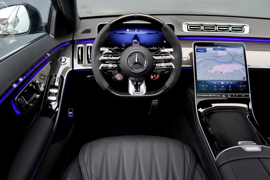 Mercedes-Benz S-Klasse AMG 63 S E Performance Aut9 | 802pk | Carbon | Achterasbesturing | Distronic+ | Airmatic | Stoelventilatie | Panoramadak | Vlakkenverwarming | Digital Light | Nappa Leder | Burmester |