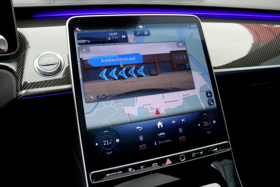 Mercedes-Benz S-Klasse AMG 63 S E Performance Aut9 | 802pk | Carbon | Achterasbesturing | Distronic+ | Airmatic | Stoelventilatie | Panoramadak | Vlakkenverwarming | Digital Light | Nappa Leder | Burmester |