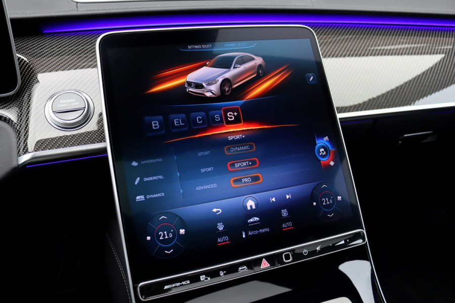 Mercedes-Benz S-Klasse AMG 63 S E Performance Aut9 | 802pk | Carbon | Achterasbesturing | Distronic+ | Airmatic | Stoelventilatie | Panoramadak | Vlakkenverwarming | Digital Light | Nappa Leder | Burmester |