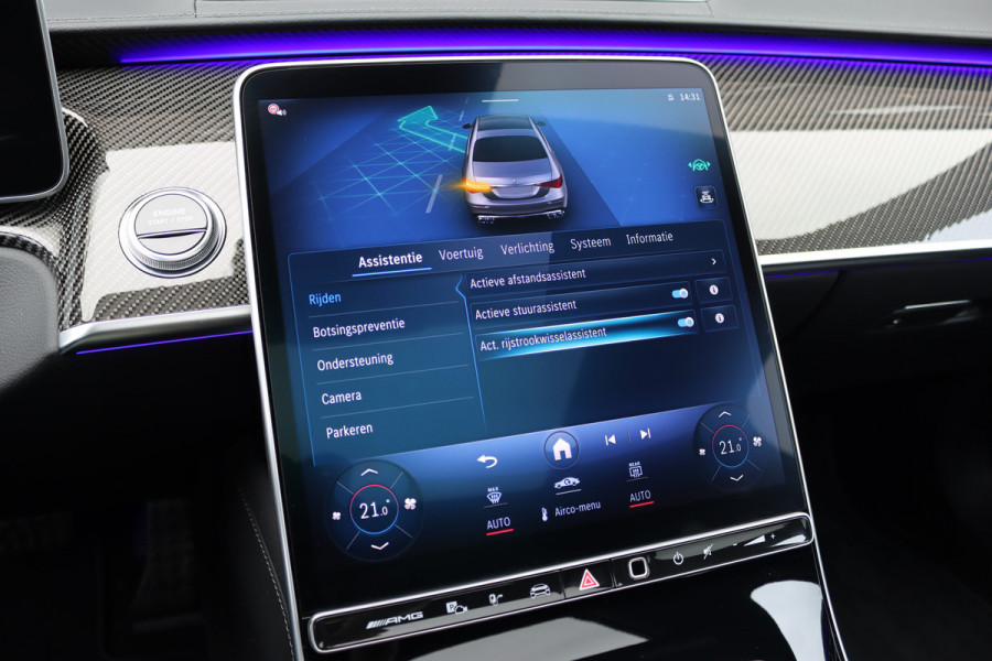 Mercedes-Benz S-Klasse AMG 63 S E Performance Aut9 | 802pk | Carbon | Achterasbesturing | Distronic+ | Airmatic | Stoelventilatie | Panoramadak | Vlakkenverwarming | Digital Light | Nappa Leder | Burmester |