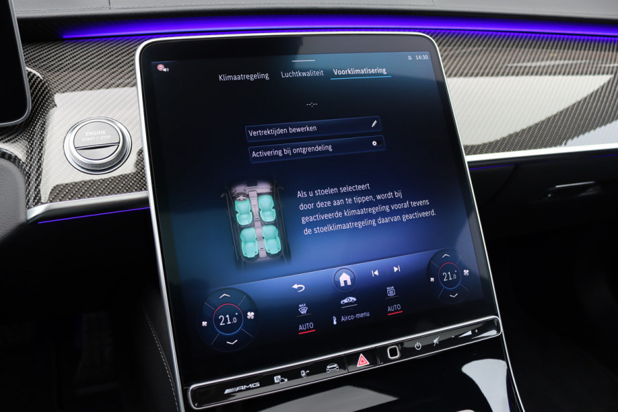 Mercedes-Benz S-Klasse AMG 63 S E Performance Aut9 | 802pk | Carbon | Achterasbesturing | Distronic+ | Airmatic | Stoelventilatie | Panoramadak | Vlakkenverwarming | Digital Light | Nappa Leder | Burmester |