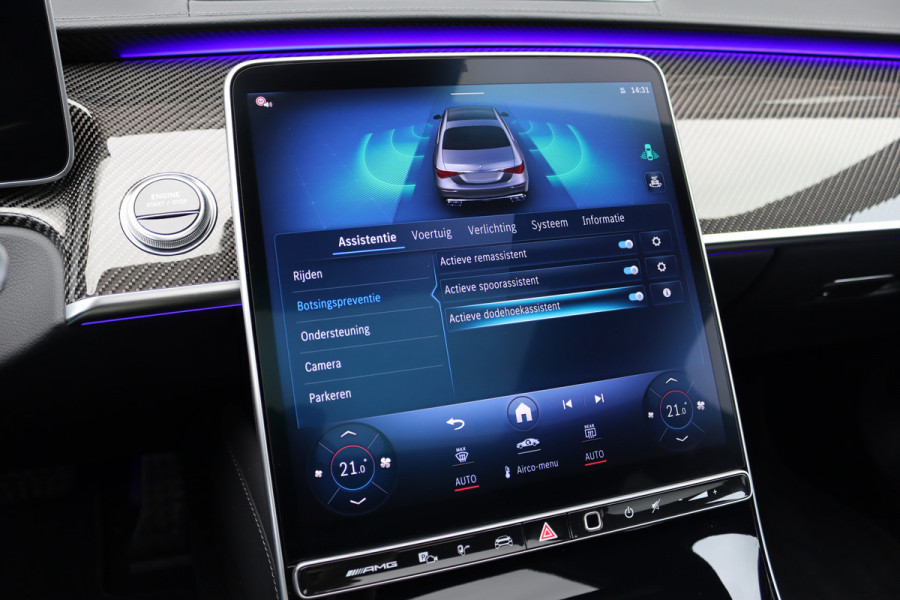 Mercedes-Benz S-Klasse AMG 63 S E Performance Aut9 | 802pk | Carbon | Achterasbesturing | Distronic+ | Airmatic | Stoelventilatie | Panoramadak | Vlakkenverwarming | Digital Light | Nappa Leder | Burmester |