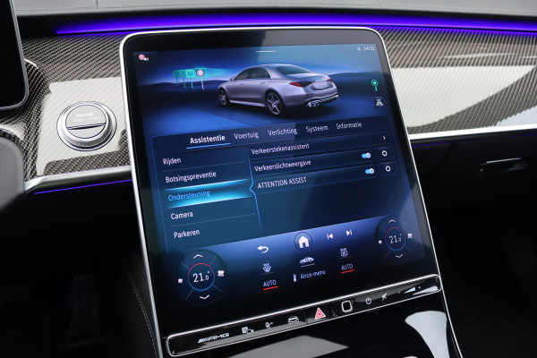 Mercedes-Benz S-Klasse AMG 63 S E Performance Aut9 | 802pk | Carbon | Achterasbesturing | Distronic+ | Airmatic | Stoelventilatie | Panoramadak | Vlakkenverwarming | Digital Light | Nappa Leder | Burmester |