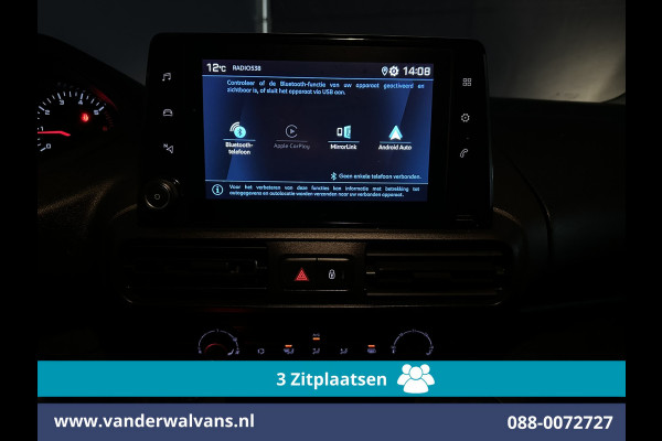 Peugeot Partner 1.5 BlueHDI 102pk L1H1 Euro6 Airco | 3-Zits | Apple Carplay | Trekhaak | Cruisecontrol Android Auto, Parkeersensoren, Bijrijdersbank