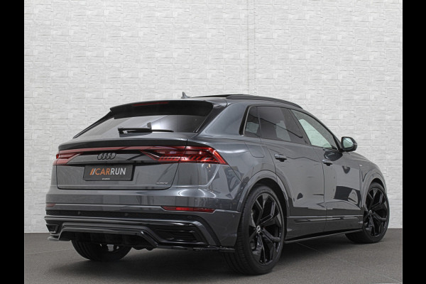Audi Q8 60e 462PK Competition | RS-Stoelen | 360 Camera | ACC | Carbon | Panorama | Massage | Ventilatie | B&O Sound | Matrix-LED | Luchtvering | Alcantara Hemelbekleding | Stoelverwarming V+A | Sfeerverlichting | Keyless-Entry | ISO-Glas | Zonwering | Standkachel | Autom. Parkeren | Carplay | Stuurwielverwarming | Draadloos Laden |