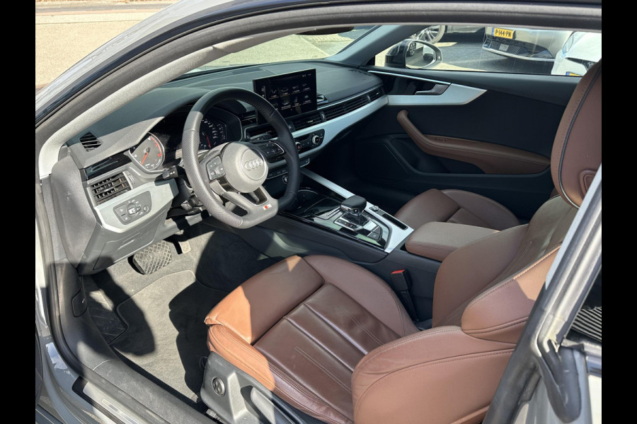 Audi A5 Coupé 40 TFSI S edition S LINE IN- EN EXTERIEUR | TOPSTAAT! | 20 INCH| LEER| CAMERA| STOELVERWARMING| MATRIX LED| QUANTUM GRIJS