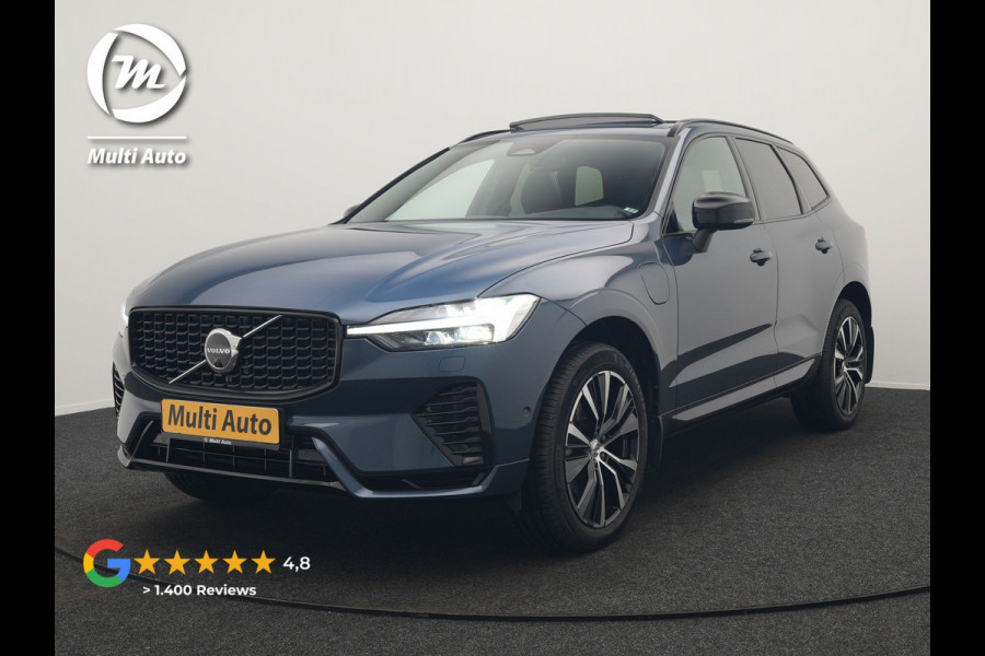 Volvo XC60 T6 AWD Ultimate Dark LONG RANGE Plug In Hybrid 350pk Dealer O.H. PHEV | Trekhaak Af Fabriek | Panodak | Adaptive Cruise | 360 Camera | Harman / Kardon | Lederen Sportstoelen Memory & Verwarmd | Google Assistent | Apple Carplay | Keyless | Stuur Verwarmd |
