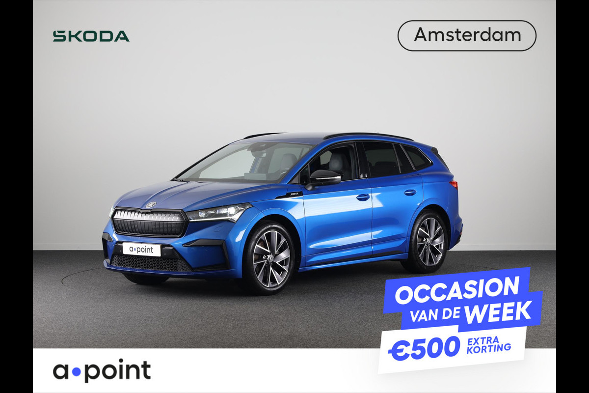 Škoda ENYAQ iV 60 Sportline 180 pk | SoH 90% | Navigatie | Parkeersensoren | Achteruitrijcamera | Autom. airco (3 zones) | Stoelverwarming | Keyless |