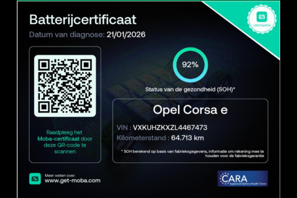 Opel CORSA-E Elegance Launch 50 kWh org.NL leer+vw a.camera SOH-92%