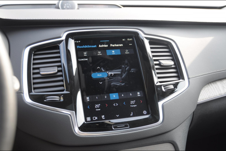 Volvo XC90 T8 455PK Recharge AWD Ultra Dark Long range / Luchtvering / Bowers & Wilkins/ Polestar Tuning / HEICO verlaging / Trekhaak / Head-up display / Stoelverwarming en ventilatie / Massagestoelen / Memory seats / Adaptive cruise control / 360 Camera /