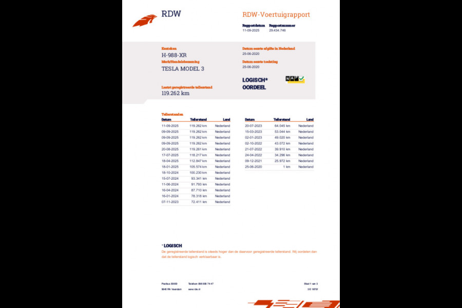 Tesla Model 3 Standard RWD Plus 60 kWh SOH 100% Trekhaak (1.000kg) 19 INCH Velgen Rijklaarprijs!