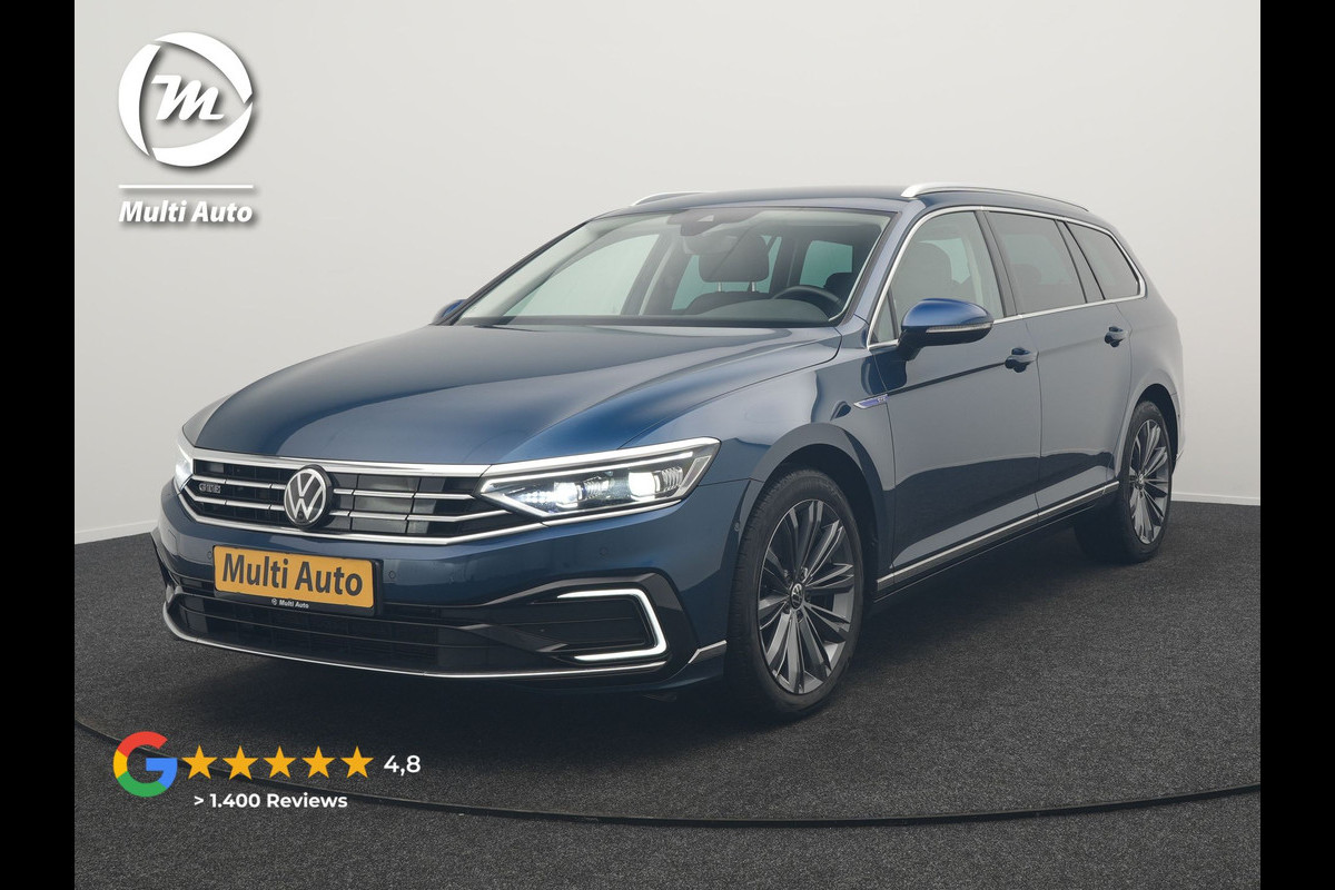 Volkswagen Passat Variant GTE Highline Plug in Hybrid 218pk Dealer O.H PHEV | Trekhaak af Fabriek | Adaptive Cruise | Alcantara Sportstoelen Memory & Massage  | Virtual | Parkassist & Camera | 18"L.M | Matrix LED | Keyless |