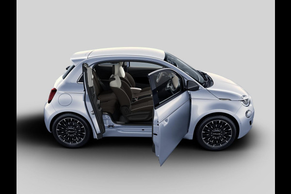 Fiat 500E 3+1 La Prima 42 kWh | Clima | LED | PDC | JBL Premium Audio | 17" | Camera | BSM | Canneloni Ivory/Piombo interieur