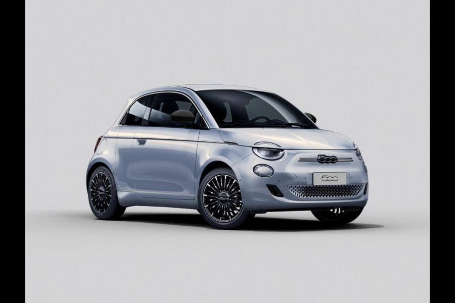 Fiat 500E 3+1 La Prima 42 kWh | Clima | LED | PDC | JBL Premium Audio | 17" | Camera | BSM | Canneloni Ivory/Piombo interieur