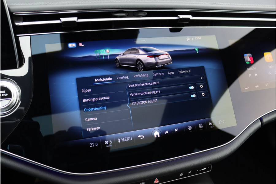 Mercedes-Benz E-Klasse 400 e 4MATIC AMG Line | Hyperscreen | Luchtvering | Achterasbesturing | Distronic+ | HUD | Massage | Burmester | Nappa Leder | Trekhaak | Vlakkenverwarming | Stoelventilatie |