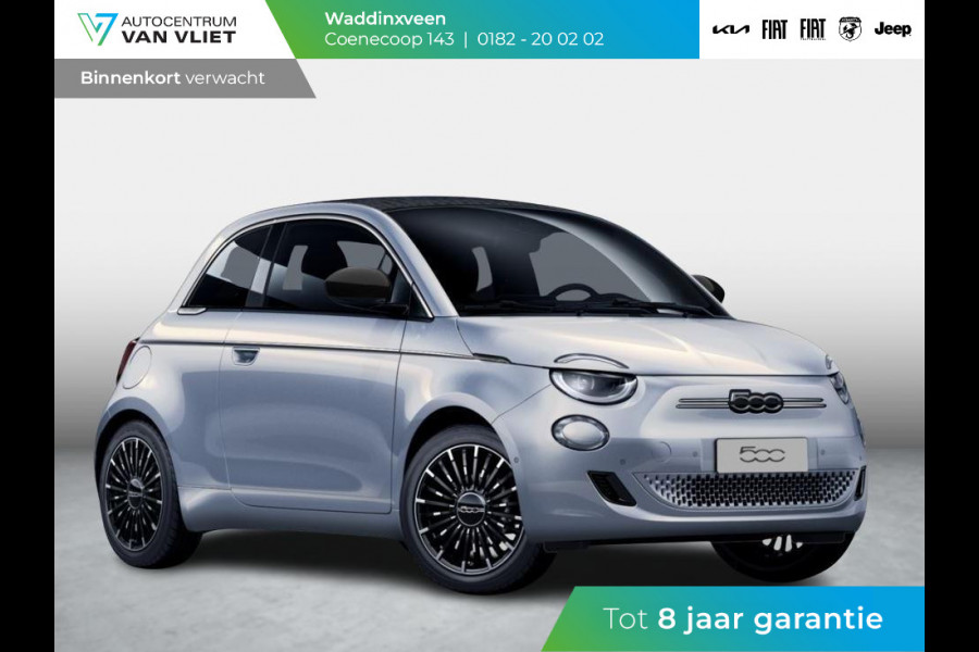 Fiat 500C Hybrid La Prima Cabrio | Clima | LED | PDC | JBL Premium Audio | 17" | Camera | BSM | Canneloni Ivory/Piombo interieur