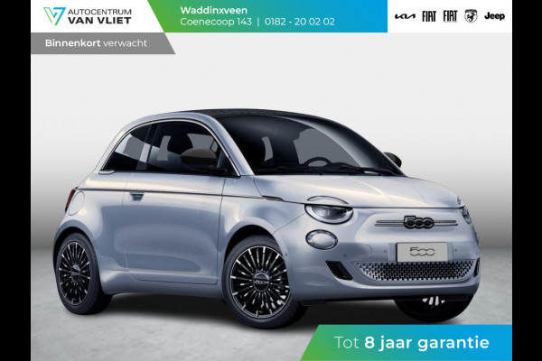 Fiat 500C Hybrid La Prima Cabrio | Clima | LED | PDC | JBL Premium Audio | 17" | Camera | BSM | Canneloni Ivory/Piombo interieur