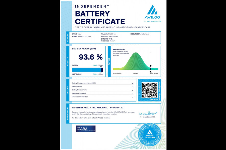 Tesla Model 3 Standard RWD Plus 60 kWh SOH 93.6%