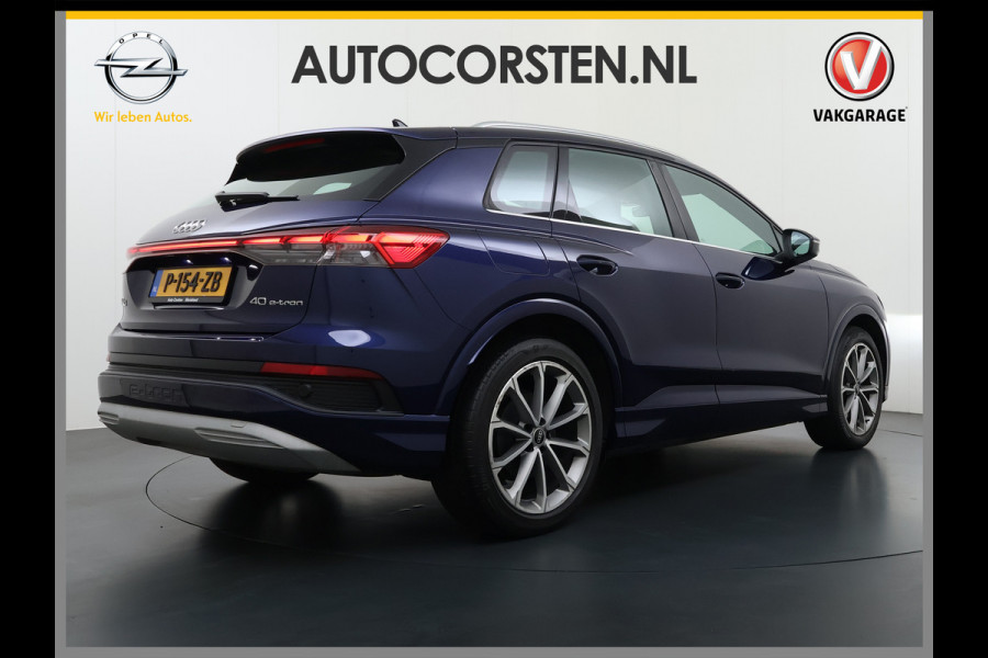 Audi Q4 e-tron 40 204pk AUT. 82kWh Advanced Launch Ed. SOH 97% Warmtepomp Matrix-Led Adaptive-Cruis Audi-Sound System Apple Carplay Android Aut 3 fase laden Stoelverwarming Lmv 20" DAB Bluetooth Elek.Achterklep € 63.000 nieuw Origineel Nederlandse Auto