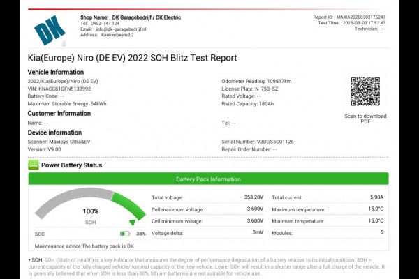 Kia e-Niro DynamicLine 64 kWh|100%SOH|FACELIFT|3-FASE|LEDER|ACC|CARPLAY|CAMERA|CLIMATE|STOEL-,STUURVERW|INC.BTW|1e EIG|ORG.NL|NAP|