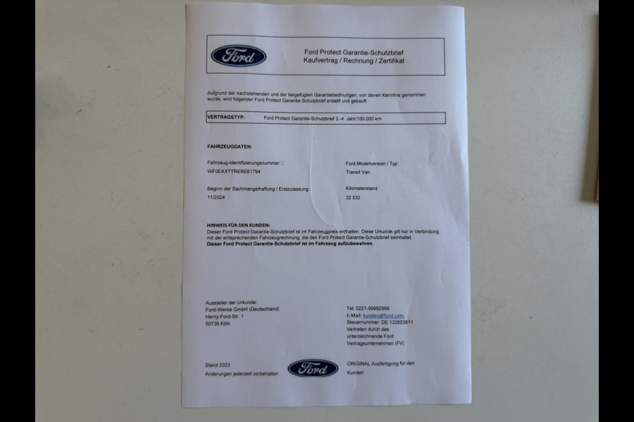 Ford Transit 350 2.0 TDCI 130PK Euro 6 L3H2 Trend RWD CarPlay, cruise/360 camera