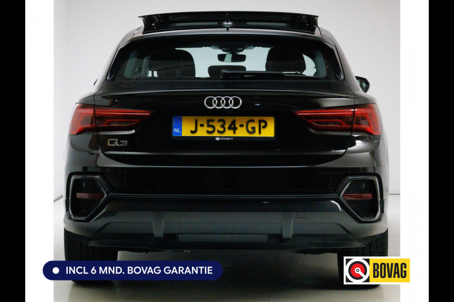 Audi Q3 Sportback 35 TFSI Edition 150 PK | NL Auto | Panoramadak | Leer | 360 camera | El. achterklep Stoelverwarming, Navigatie, App-connect, Lane assist, Cruise, Led verlichting, Regensensor