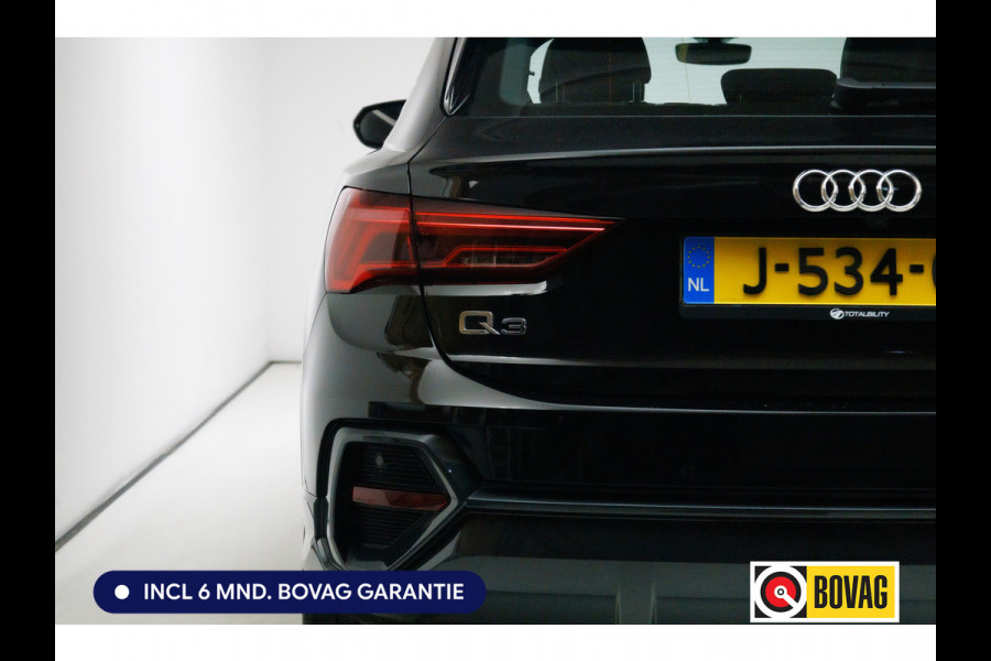 Audi Q3 Sportback 35 TFSI Edition 150 PK | NL Auto | Panoramadak | Leer | 360 camera | El. achterklep Stoelverwarming, Navigatie, App-connect, Lane assist, Cruise, Led verlichting, Regensensor
