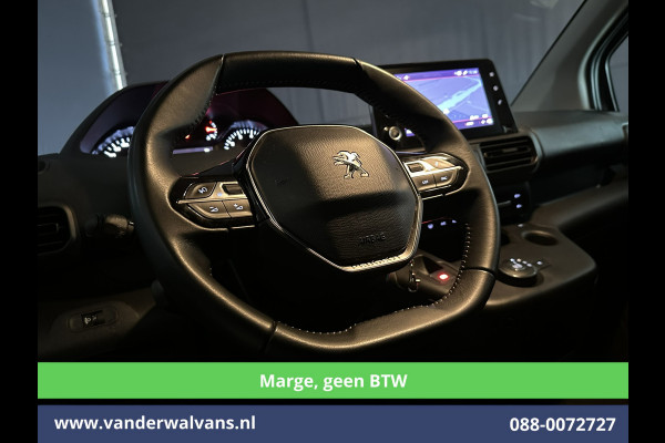 Peugeot Partner 1.2 PureTech **Marge, Geen BTW** 131pk Automaat Benzine L1H1 Euro6 Airco | 3-Zits | Camera | Navigatie | Apple Carplay Cruisecontrol, Android Auto, Parkeersensoren, Bijrijdersbank