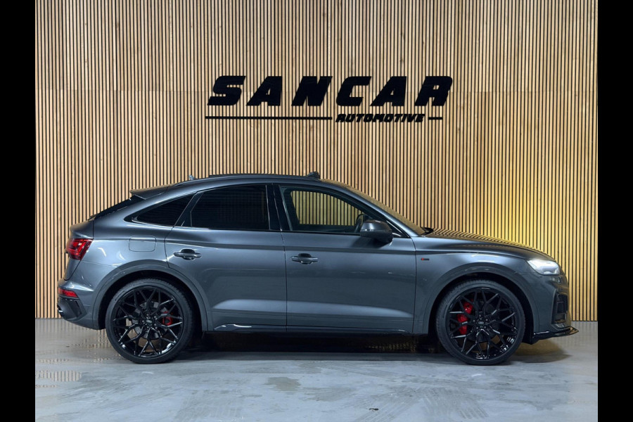 Audi Q5 Sportback 55 TFSI e S-Line PANO|LUCHTVERING|TREKHAAK|AMBIENT|MATRIX|CRUISE|KEYLESS|OPTIK ZWART|22 INCH LMV