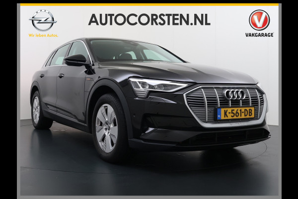 Audi e-tron 55 Quattro 95kWh 408PK- Leer+Verwarmd Trekhaak Luchtvering Adap.Cruise Navi Ecc Stoelverwarming Business edition Plus LED Lmv Elek.Achterklep Privacy Glas Keyless Zwarte Hemel Origineel Nederlandse Auto SOH 89% Trekhaak 1800kg !