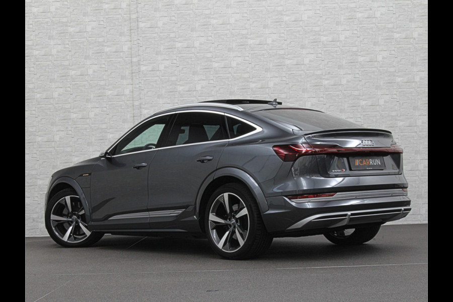 Audi e-tron Sportback S 504pk | RS-Stoelen | Panorama | 360 Camera | Valcona Leder | ACC | B&O Sound | Luchtvering | Soft-Close | Camera Spiegels | Nachtzicht | Keyless-Entry | Head-Up | 4-Zone Clima | Stoelverwarming V+A | Sfeerverlichting | Memory | Carplay |