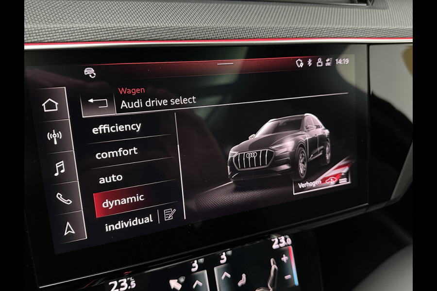 Audi e-tron Sportback S 504pk | RS-Stoelen | Panorama | 360 Camera | Valcona Leder | ACC | B&O Sound | Luchtvering | Soft-Close | Camera Spiegels | Nachtzicht | Keyless-Entry | Head-Up | 4-Zone Clima | Stoelverwarming V+A | Sfeerverlichting | Memory | Carplay |