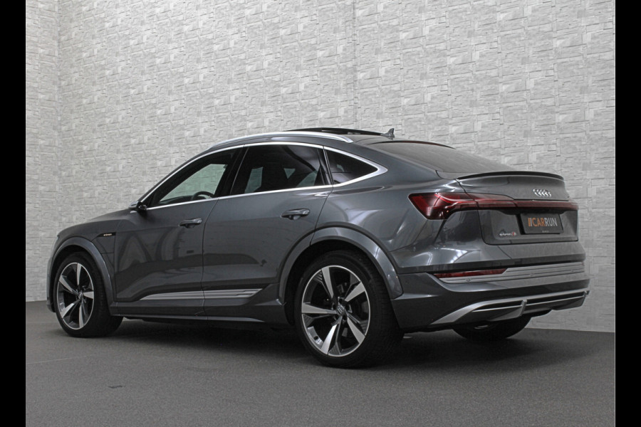 Audi e-tron Sportback S 504pk | RS-Stoelen | Panorama | 360 Camera | Valcona Leder | ACC | B&O Sound | Luchtvering | Soft-Close | Camera Spiegels | Nachtzicht | Keyless-Entry | Head-Up | 4-Zone Clima | Stoelverwarming V+A | Sfeerverlichting | Memory | Carplay |