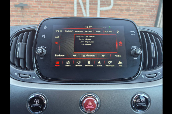 Fiat 500 S 1.2 Sport Carplay, Half leder