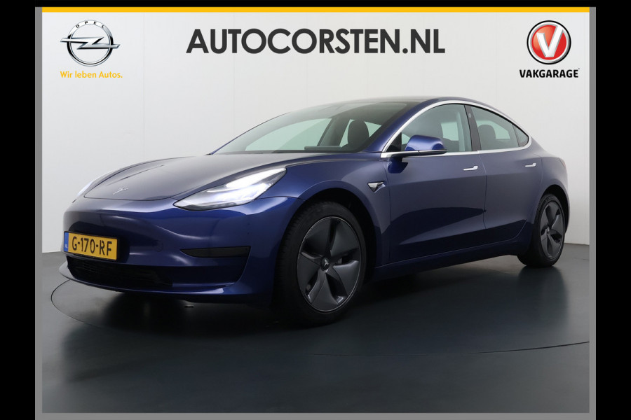 Tesla Model 3 SR+ 325PK Trekhaak AutoPilot Leer PanoramaDak Adaptive Cruise Lmv 18" Camera's Elektr.-Stuur+Stoelen+Spiegels+Geheugen+Easy-Entr Soh 83% Ecc Navi Led DAB Voorverwarmen interieur via App Keyless One-Pedal-Drive 1.000KG Trekgewicht 1e Eigenaar Origineel Nederlandse Auto Fabrieksgarantie op Accu en Motor tot 160.000km/04-12-2027